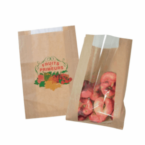 Sac papier kraft avec fenêtre - 3 KG