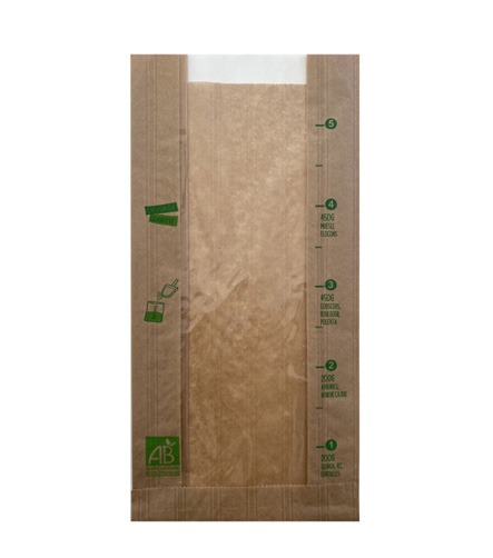 Sachet kraft avec fenêtre en cellulose - Pack Vert - Votre partenaire en emballages éco-conçus
