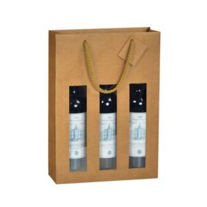 Sac papier kraft fenêtre pour bouteille - Pack Vert - Fournisseur emballage écologique alimentaire